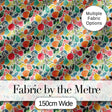 Colorful Watercolor Mixed Fruit and Leaves Seamless Pattern Digital Print Fabric by the Metre UK Sewing Quilting Textile