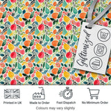 Colorful Watercolor Mixed Fruit and Leaves Seamless Pattern Digital Print Fabric by the Metre UK Sewing Quilting Textile