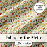 Soft Watercolor Apple Lemon Berry Fruit Seamless Pattern Digital Print Fabric by the Metre UK Sewing Quilting Textile