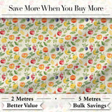 Soft Watercolor Apple Lemon Berry Fruit Seamless Pattern Digital Print Fabric by the Metre UK Sewing Quilting Textile