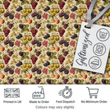 Classic Vintage Grapes Pear and Apple Botanical Seamless Pattern Digital Print Fabric by the Metre UK Sewing Quilting Textile