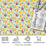Soft Watercolor Pear and Leaves Botanical Seamless Pattern Digital Print Fabric by the Metre UK Sewing Quilting Textile