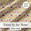 Light Pastel Watercolor Mixed Fruit and Leaves Seamless Pattern Digital Print Fabric by the Metre UK Sewing Quilting Textile