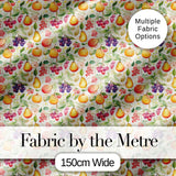 Light Pastel Watercolor Mixed Fruit and Leaves Seamless Pattern Digital Print Fabric by the Metre UK Sewing Quilting Textile