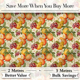 Warm Vintage Pear and Berry Botanical Seamless Pattern Digital Print Fabric by the Metre UK Sewing Quilting Textile