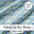 Soft Blue Hydrangea Floral Seamless Pattern Digital Print Fabric by the Metre UK Sewing Quilting Textile
