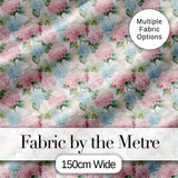 Delicate Pastel Pink and Blue Hydrangea Floral Seamless Pattern Digital Print Fabric by the Metre UK Sewing Quilting Textile