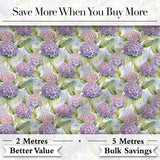 Soft Pastel Purple Pink Hydrangea Floral Seamless Pattern Digital Print Fabric by the Metre UK Sewing Quilting Textile