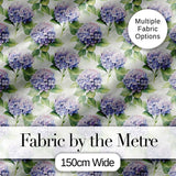 Soft Purple Hydrangea Watercolor Floral Seamless Pattern Digital Print Fabric by the Metre UK Sewing Quilting Textile
