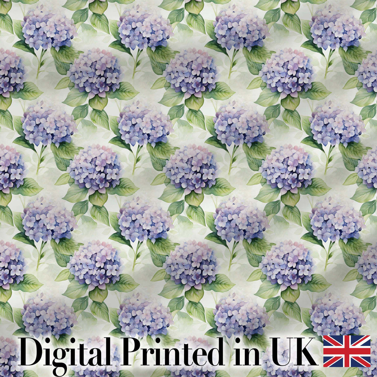 Soft Purple Hydrangea Watercolor Floral Seamless Pattern Digital Print Fabric by the Metre UK Sewing Quilting Textile
