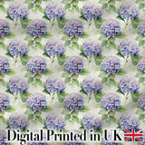 Soft Purple Hydrangea Watercolor Floral Seamless Pattern Digital Print Fabric by the Metre UK Sewing Quilting Textile