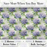 Soft Purple Hydrangea Watercolor Floral Seamless Pattern Digital Print Fabric by the Metre UK Sewing Quilting Textile