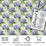 Soft Purple Hydrangea Watercolor Floral Seamless Pattern Digital Print Fabric by the Metre UK Sewing Quilting Textile