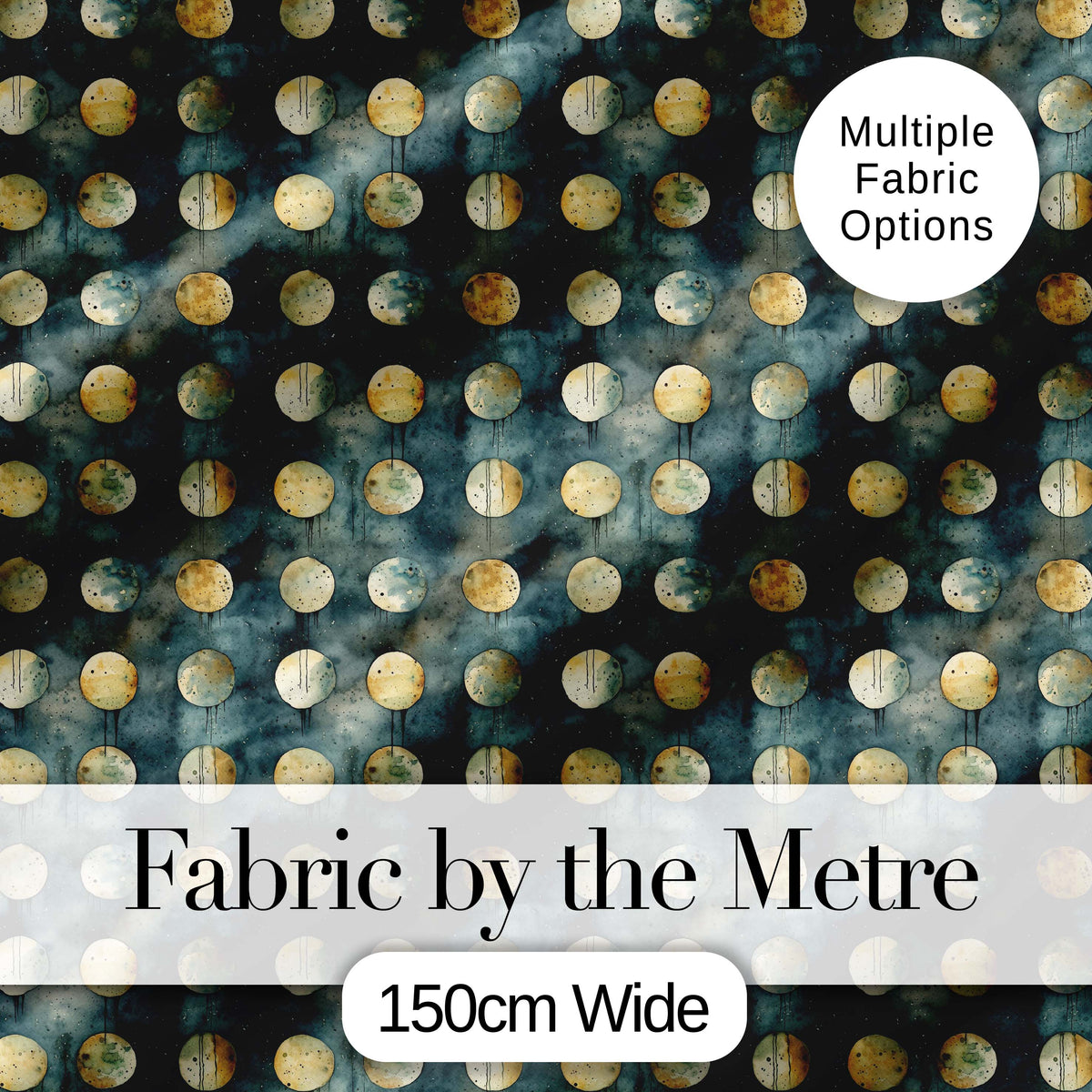Rustic Gold Circle Galaxy Texture Seamless Pattern Digital Print Fabric by the Metre UK Sewing Quilting Textile