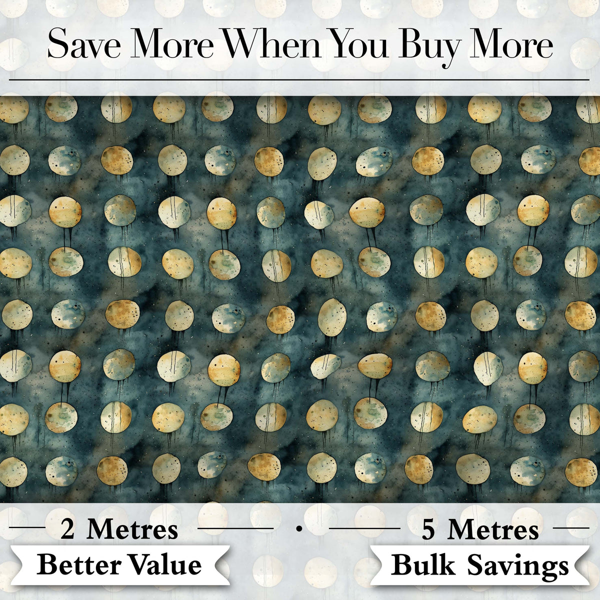 Rustic Gold Circle Galaxy Texture Seamless Pattern Digital Print Fabric by the Metre UK Sewing Quilting Textile