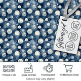 Blue Galaxy Moon Phases and Stars Seamless Pattern Digital Print Fabric by the Metre UK Sewing Quilting Textile