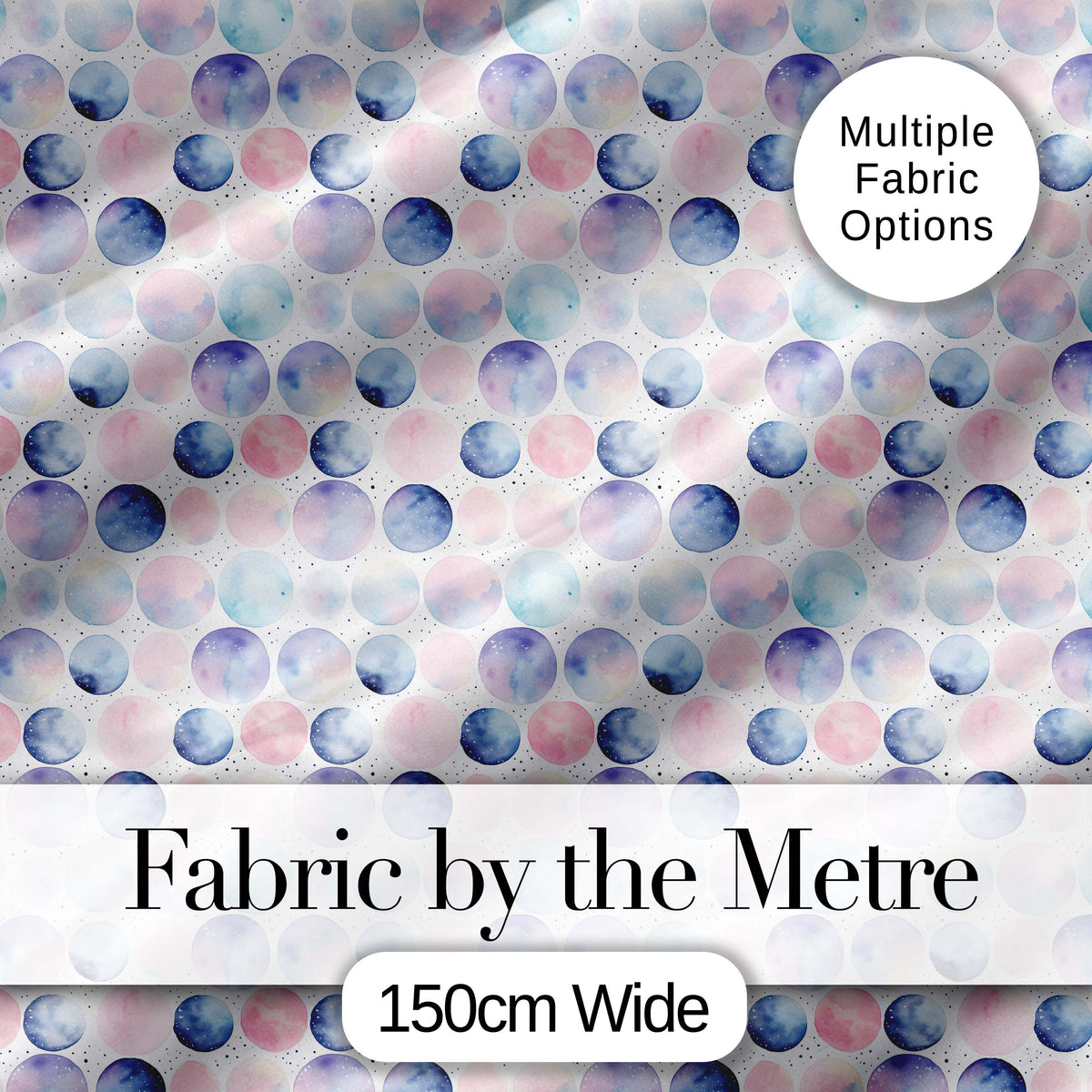 Pastel Watercolor Polka Dot Circles Seamless Pattern Digital Print Fabric by the Metre UK Sewing Quilting Textile
