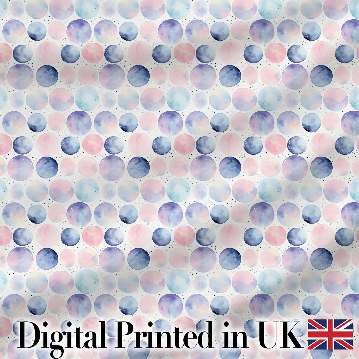 Pastel Watercolor Polka Dot Circles Seamless Pattern Digital Print Fabric by the Metre UK Sewing Quilting Textile