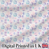 Soft Pastel Galaxy Circles and Stars Seamless Pattern Digital Print Fabric by the Metre UK Sewing Quilting Textile