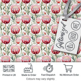Elegant Protea Floral Arrangement Seamless Pattern Digital Print Fabric by the Metre UK Sewing Quilting Textile