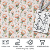 Pastel Protea Flowers with Minimal Leaves Seamless Pattern Digital Print Fabric by the Metre UK Sewing Quilting Textile