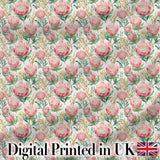 Delicate Protea Floral Bouquet Watercolor Seamless Pattern Digital Print Fabric by the Metre UK Sewing Quilting Textile