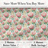 Delicate Protea Floral Bouquet Watercolor Seamless Pattern Digital Print Fabric by the Metre UK Sewing Quilting Textile