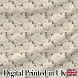 Vintage Cream Rose Floral Seamless Pattern Digital Print Fabric by the Metre UK Sewing Quilting Textile