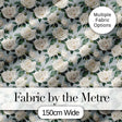 Classic Cream Rose Bouquet Soft Sage Background Seamless Pattern Digital Print Fabric by the Metre UK Sewing Quilting Textile