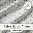 Delicate White Roses and Leaves Minimal Botanical Seamless Pattern Digital Print Fabric by the Metre UK Sewing Quilting Textile