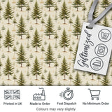 Natural Evergreen Forest Cream Background Seamless Pattern Digital Print Fabric by the Metre UK Sewing Quilting Textile