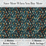 Mid Century Abstract Raindrop Shapes Dark Teal Seamless Pattern Digital Print Fabric by the Metre UK Sewing Quilting Textile