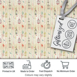 Elegant Birdcage Floral Hanging Stripes Seamless Pattern Digital Print Fabric by the Metre UK Sewing Quilting Textile