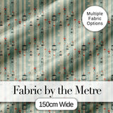 Classic Decorative Birdcages Floral Stripe Seamless Pattern Digital Print Fabric by the Metre UK Sewing Quilting Textile
