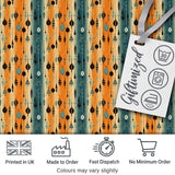 Scandinavian Hanging Ornaments Orange Teal Seamless Pattern Digital Print Fabric by the Metre UK Sewing Quilting Textile