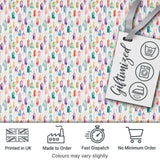 Pastel Watercolor Hanging Lantern Shapes Seamless Pattern Digital Print Fabric by the Metre UK Sewing Quilting Textile