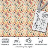 Colorful Watercolor Hanging Tassels Abstract Soft Background Seamless Pattern Digital Print Fabric by the Metre UK Sewing Quilting Textile