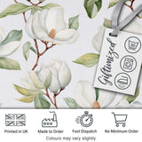 Delicate Magnolia Flowers and Buds Seamless Pattern Digital Print Fabric by the Metre UK Sewing Quilting Textile