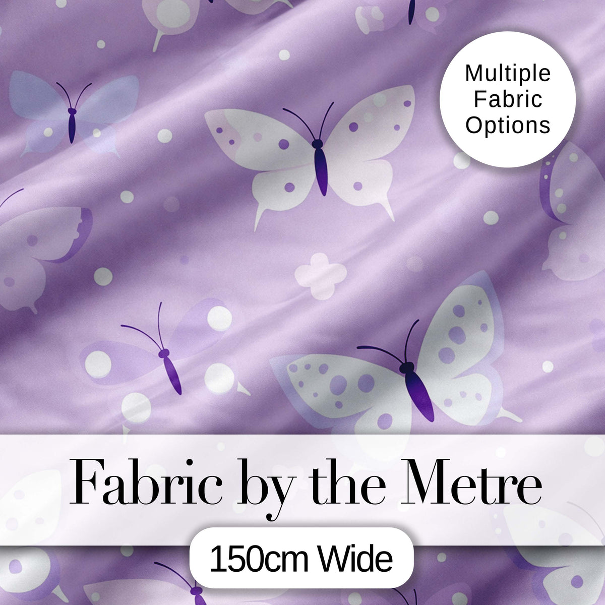 Cute Purple Butterflies with Soft Abstract Background Seamless Pattern Digital Print Fabric by the Metre UK Sewing Quilting Textile