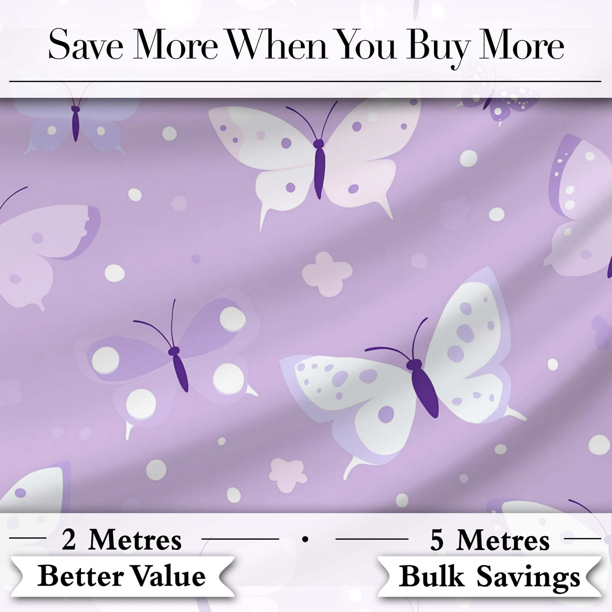 Cute Purple Butterflies with Soft Abstract Background Seamless Pattern Digital Print Fabric by the Metre UK Sewing Quilting Textile