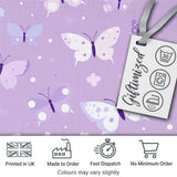 Cute Purple Butterflies with Soft Abstract Background Seamless Pattern Digital Print Fabric by the Metre UK Sewing Quilting Textile