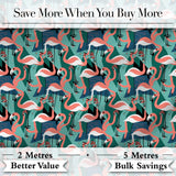 Modern Flamingo Birds with Geometric Jungle Background Seamless Pattern Digital Print Fabric by the Metre UK Sewing Quilting Textile