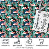 Modern Flamingo Birds with Geometric Jungle Background Seamless Pattern Digital Print Fabric by the Metre UK Sewing Quilting Textile