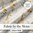 Cute Baby Giraffes with Yellow Floral Elements Seamless Pattern Digital Print Fabric by the Metre UK Sewing Quilting Textile