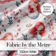 Cute Little Mermaids with Soft Floral Background Seamless Pattern Digital Print Fabric by the Metre UK Sewing Quilting Textile