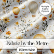 Vintage Hot Air Balloons with Floral Elements Seamless Pattern Digital Print Fabric by the Metre UK Sewing Quilting Textile