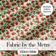 Vintage Red Apples on Branches with Leaves Seamless Pattern Digital Print Fabric by the Metre UK Sewing Quilting Textile