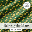 Vintage Yellow Apples with Leaves on Green Background Seamless Pattern Digital Print Fabric by the Metre UK Sewing Quilting Textile