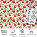 Watercolor Red Apples with Green Leaves Seamless Pattern Digital Print Fabric by the Metre UK Sewing Quilting Textile