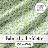 Soft Watercolor Green Apples with Leaves Seamless Pattern Digital Print Fabric by the Metre UK Sewing Quilting Textile